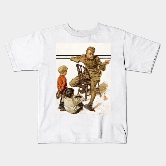 J.C. Leyendecker - War Stories, 1919 Kids T-Shirt by immortalpeaches